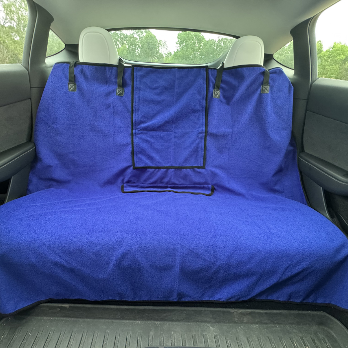 Blue back seat hoodie V2 dog car seat cover