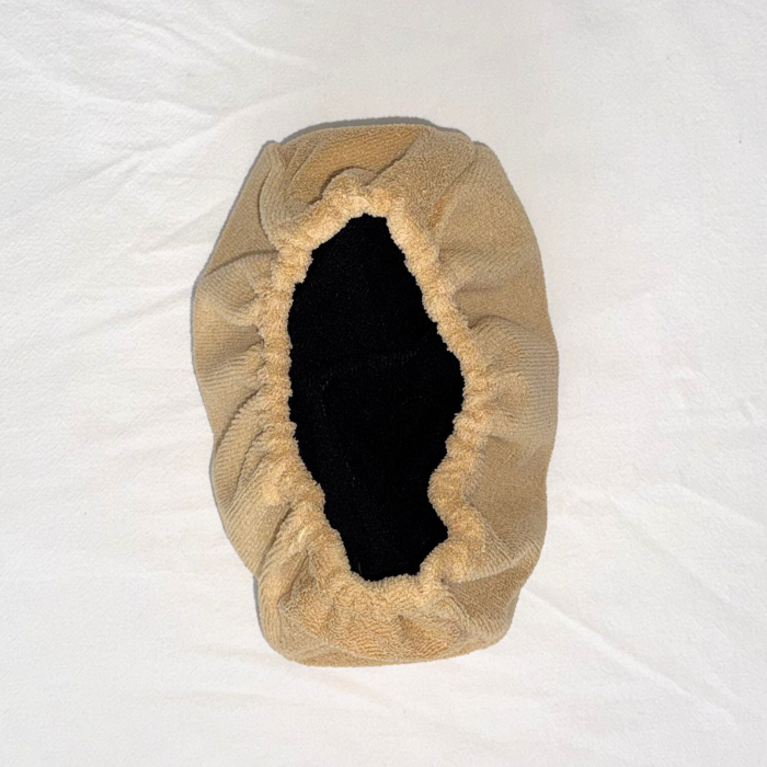 Beige headrest hoodie - elastic bottom for secure fit