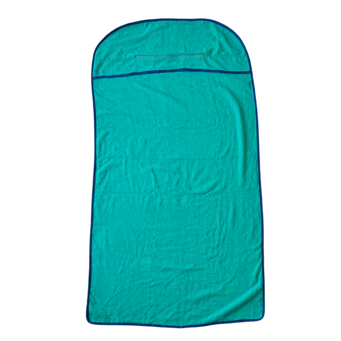 Aqua gym towel flatlay - back view